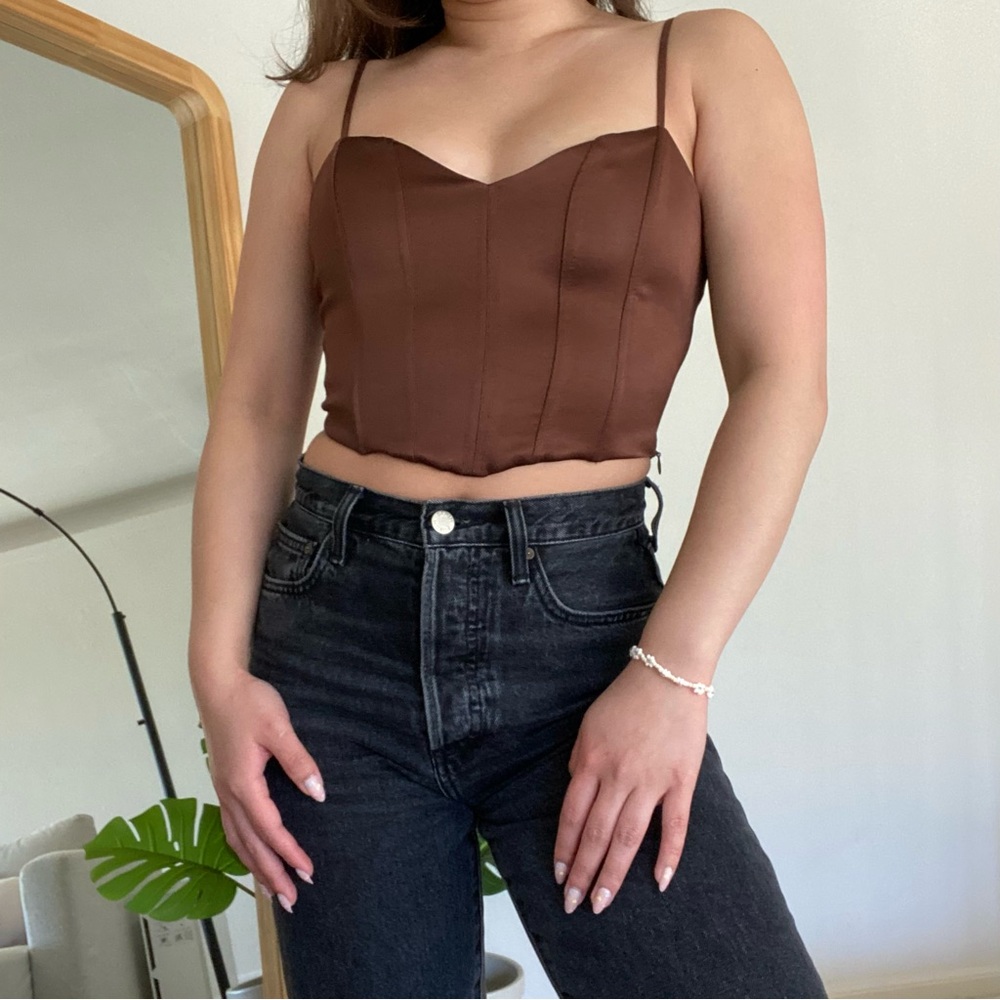 Zara Satin-like crop top